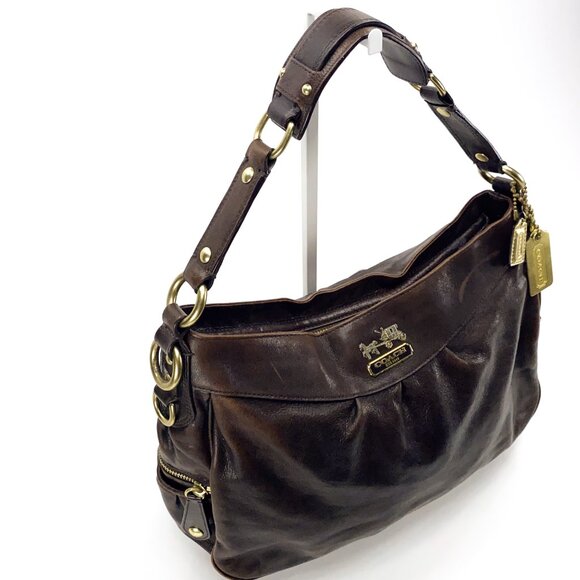 COACH Madison Brown Shimmery Leather Hobo/Shoulder Bag - H0868-13250P - Picture 9 of 16